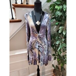 Long Elegant Legs Women's Multicolor Rayon Long Sleeve V-Neck Knee Length Dress